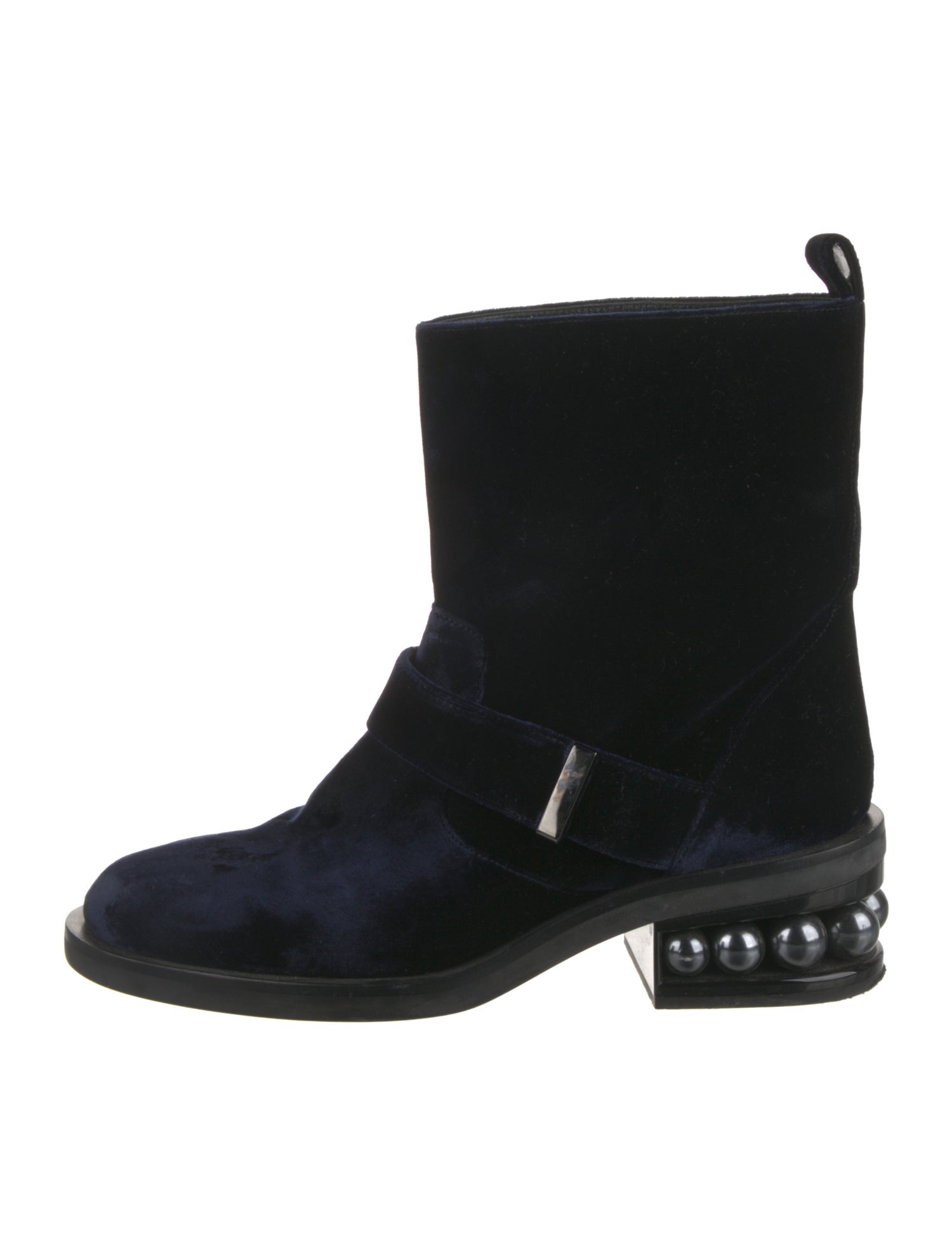 Nicholas Kirkwood Velvet Moto Boots