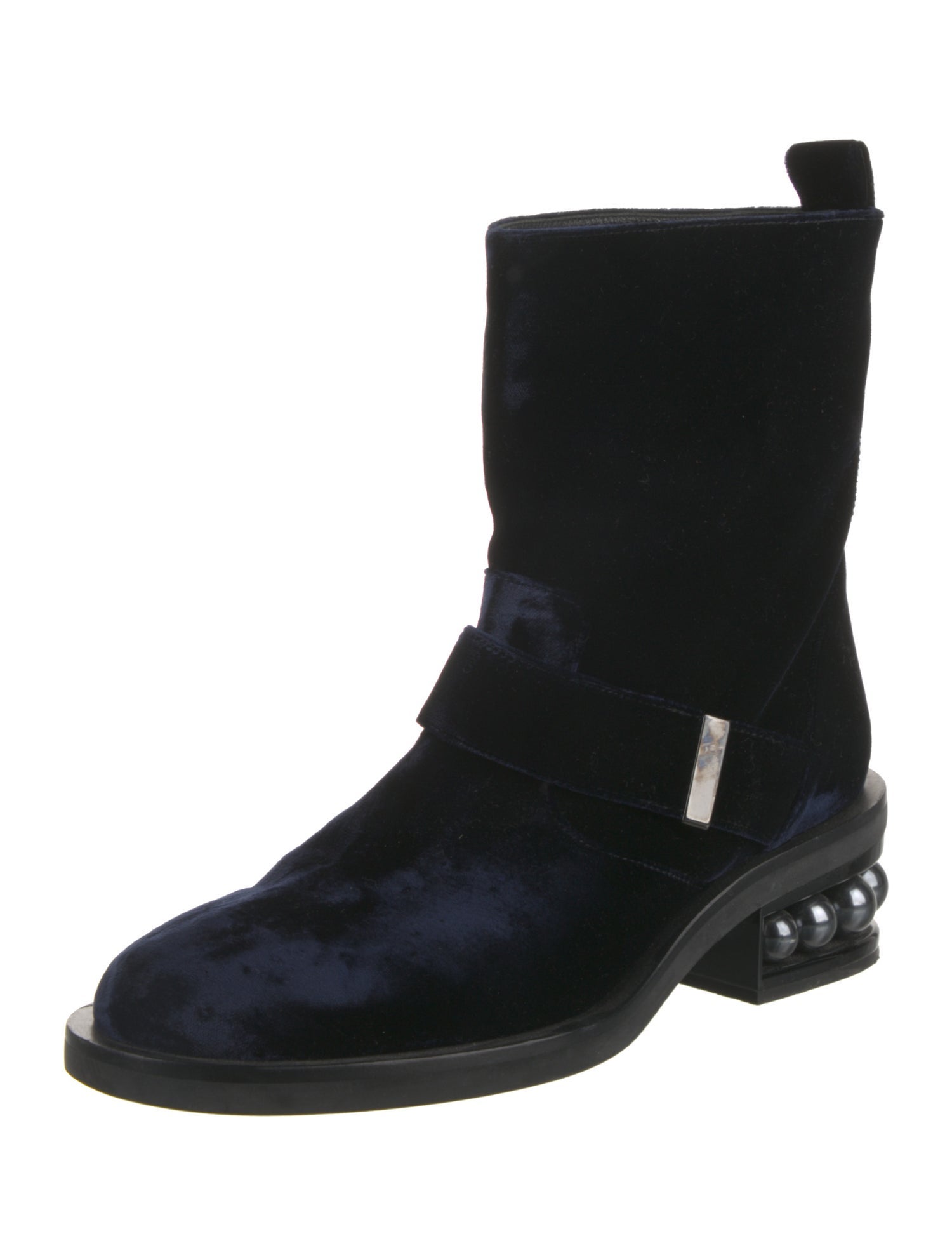 Nicholas Kirkwood Velvet Moto Boots