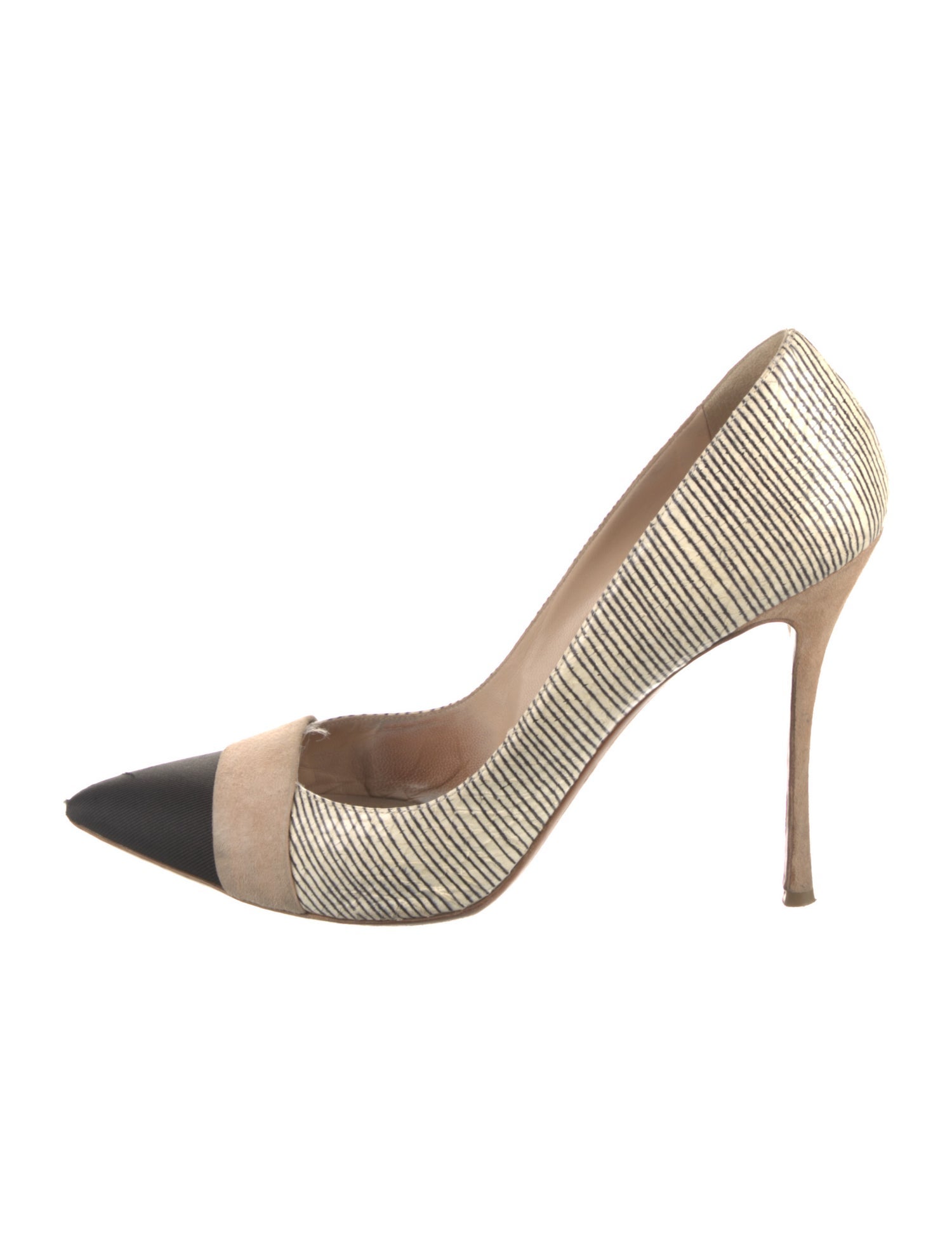 Nicholas Kirkwood Leather Striped Pumps