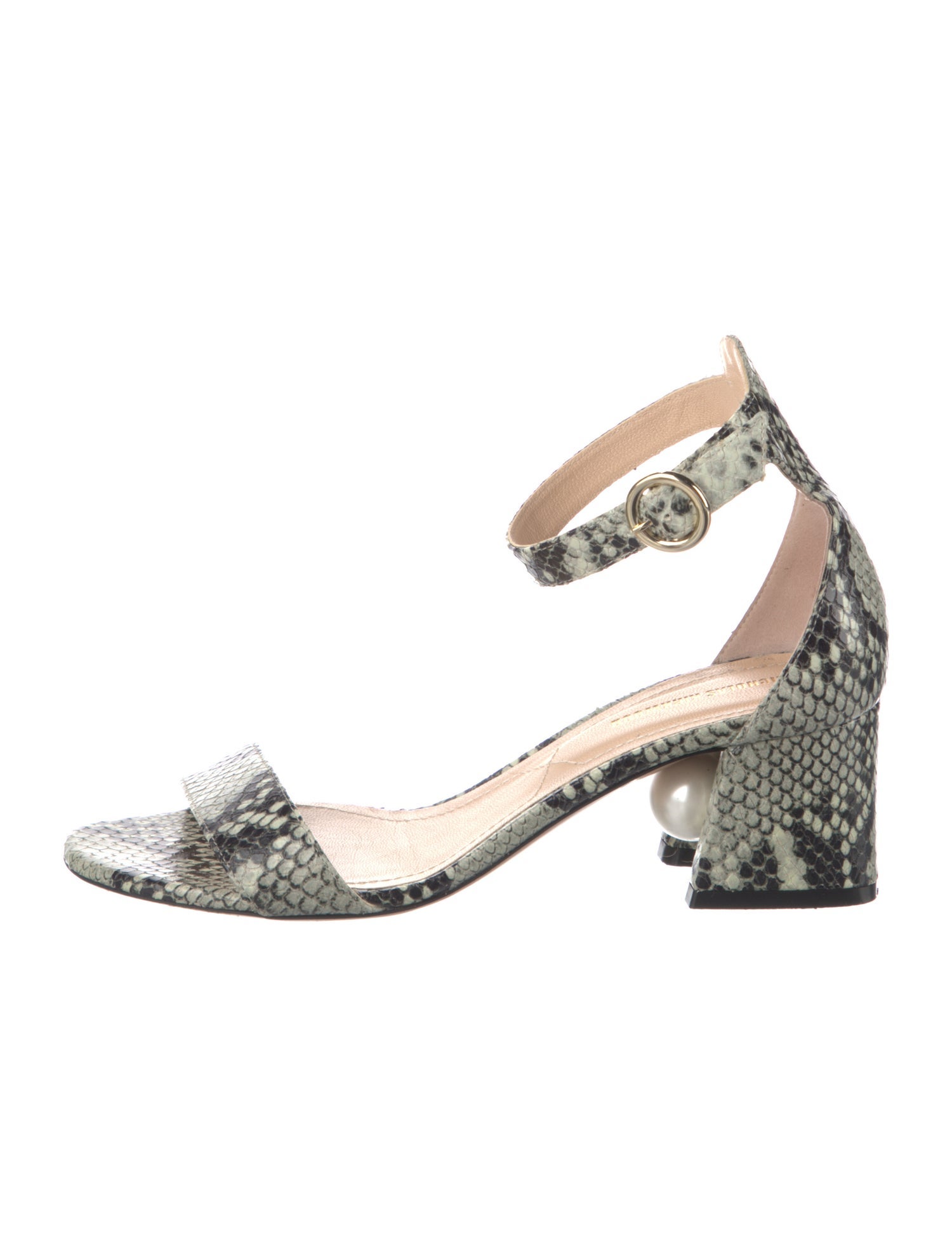 Nicholas Kirkwood Embossed Leather Animal Print Sandals