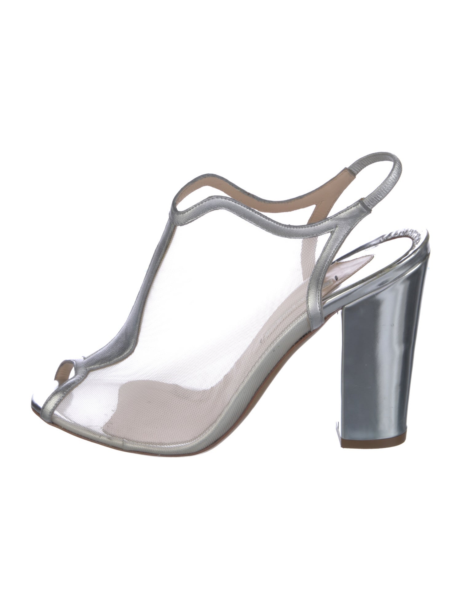 Nicholas Kirkwood Mesh Leather Trim Embellishment T-Strap Pumps