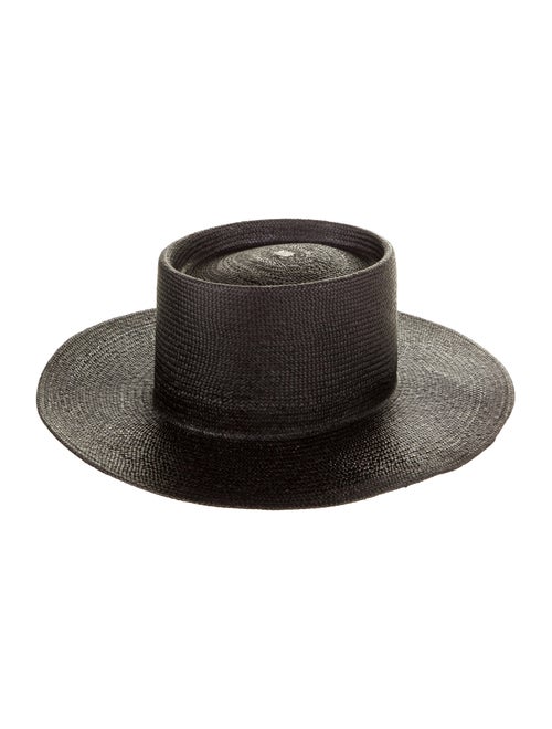 Nick Fouquet Straw Wide Brim Hat Black