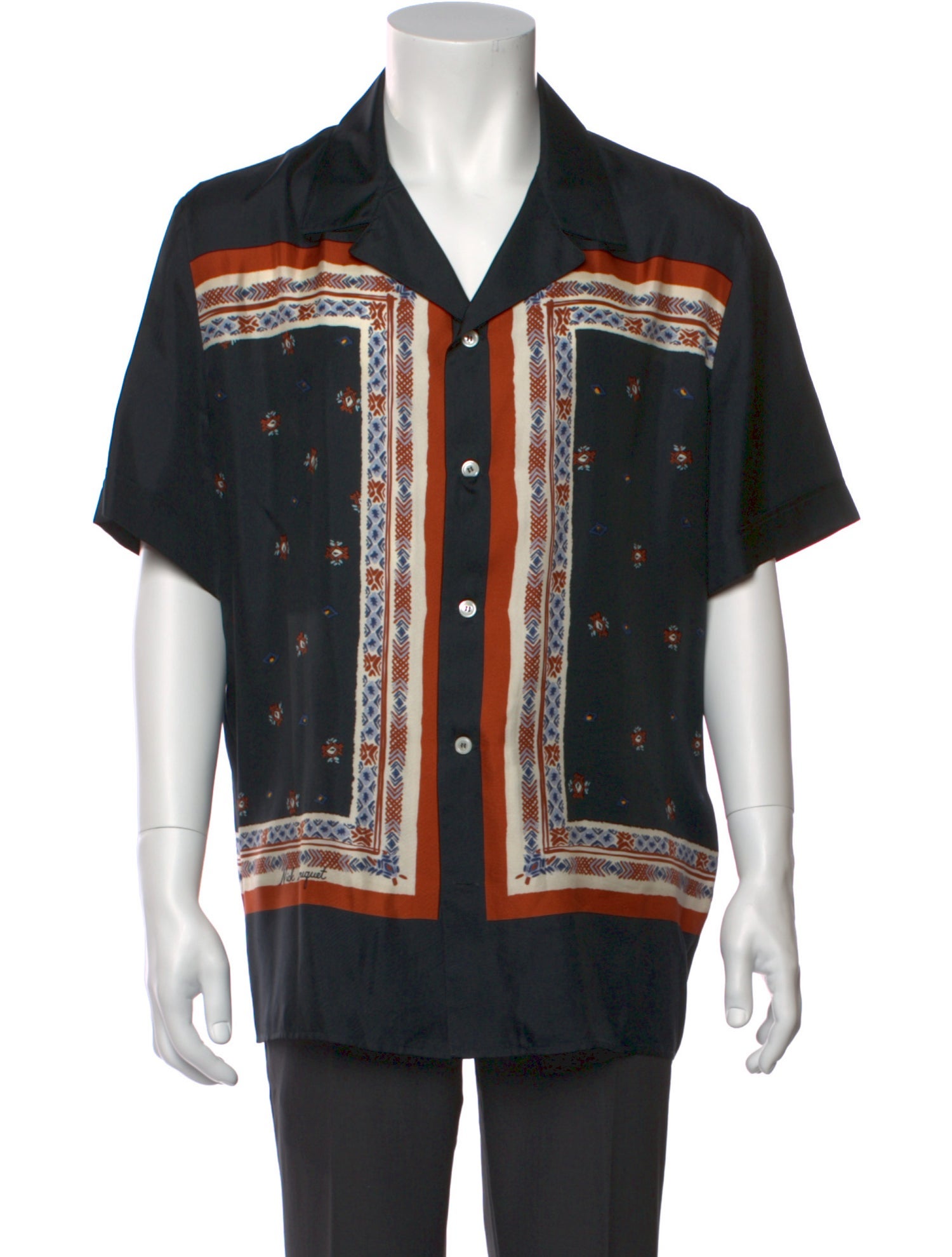 Nick Fouquet Silk Graphic Print Shirt