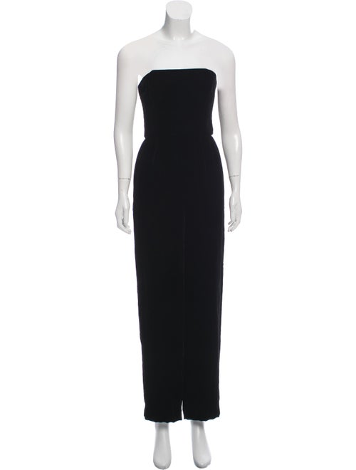 Nina Ricci Strapless Velvet Jumpsuit Black