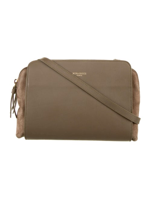 Nina Ricci Leather-Trimmed Crossbody Bag Tan