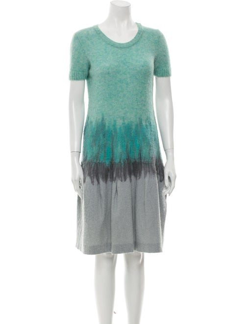 Nina Ricci Tie-Dye Print Knee-Length Dress Green