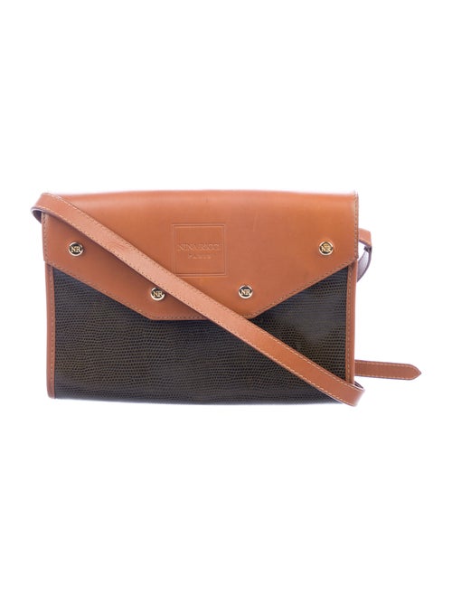 Nina Ricci Embossed Leather Crossbody Bag Green
