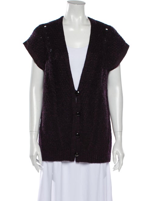 Nina Ricci V-Neck Sweater Metallic