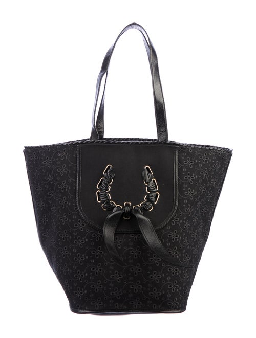 Nina Ricci Eyelet Canvas Tote Black