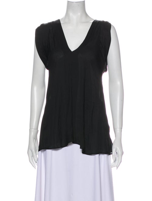 Nina Ricci V-Neck Sleeveless Blouse Black