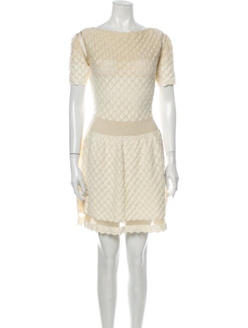 Nina Ricci Scoop Neck Mini Dress Metallic