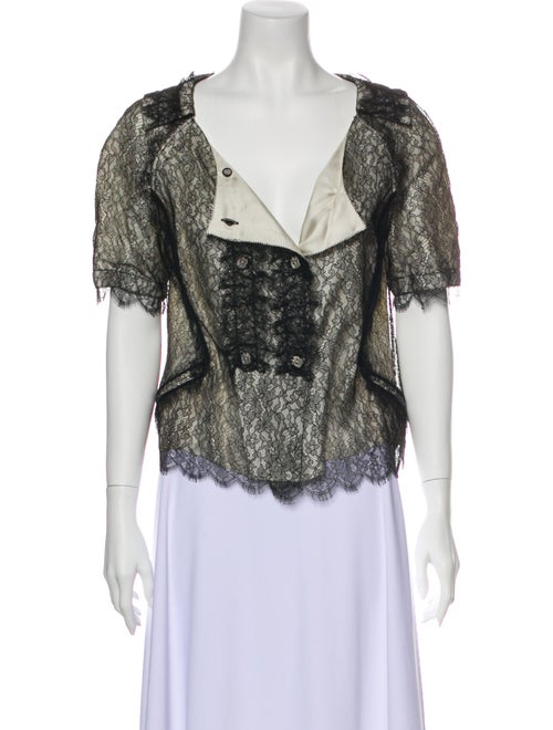 Nina Ricci Lace Pattern Scoop Neck Blouse