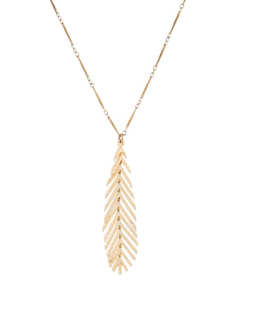 Nina Ricci Feather Pendant Necklace Gold