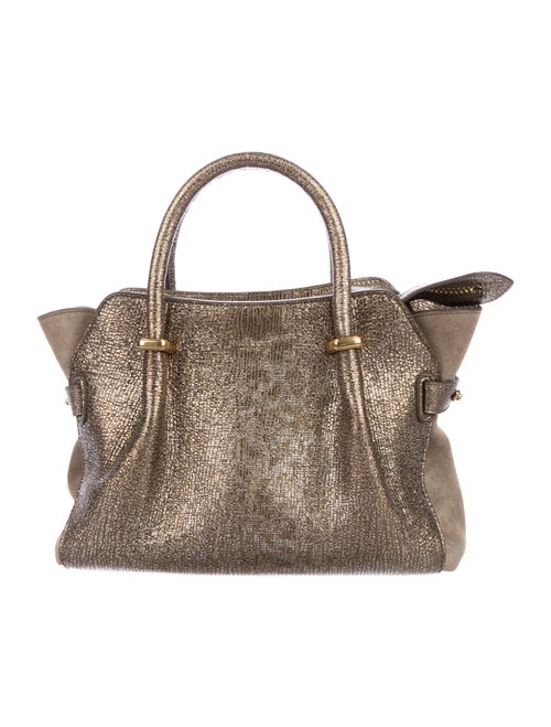 Nina Ricci Metallic Leather Satchel Bag Metallic