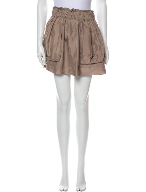 Nina Ricci Silk Mini Skirt Brown