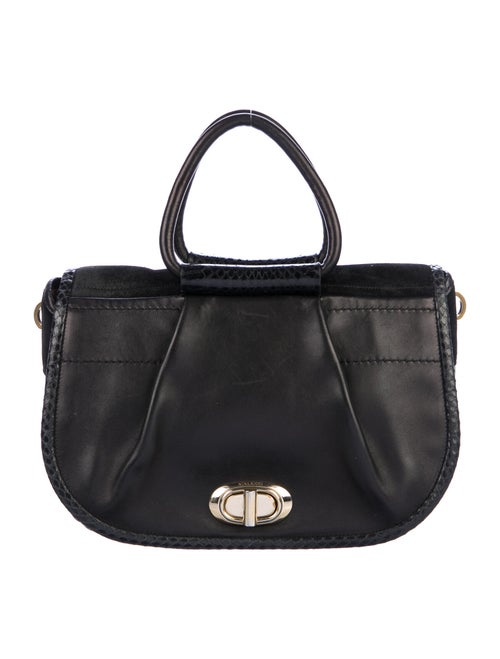 Nina Ricci Python-Trimmed Handle Bag Black
