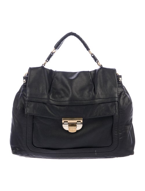 Nina Ricci Leather Top Handle Bag Black