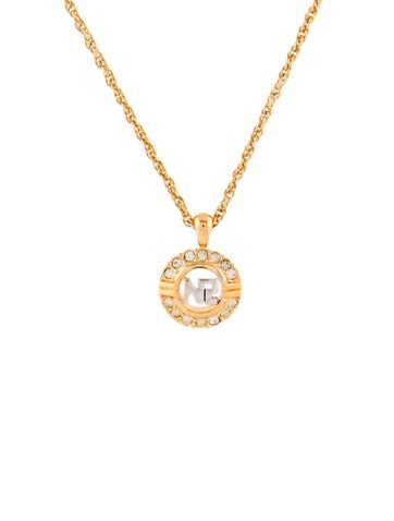 Nina Ricci Pendant Necklace Crystal Logo