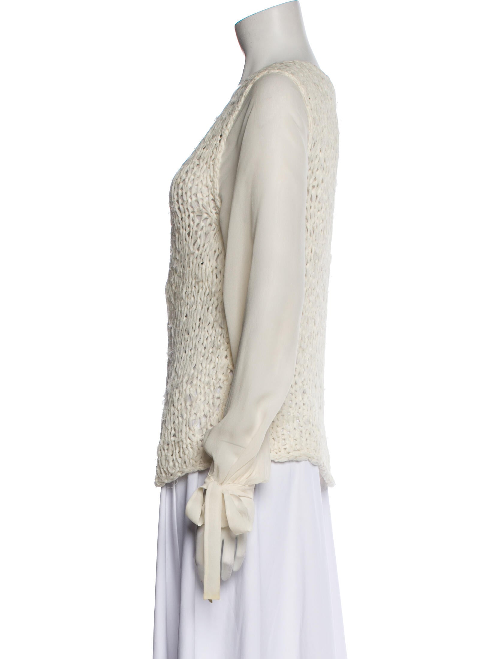 Nina Ricci Silk Bateau Neckline Blouse