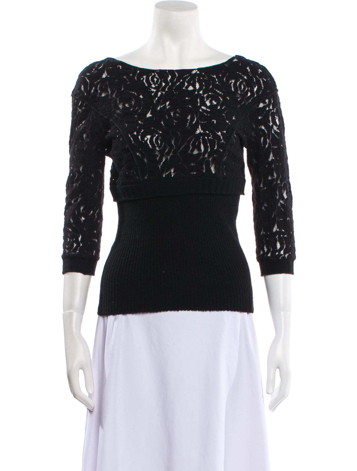 Nina Ricci Wool Bateau Neckline Top