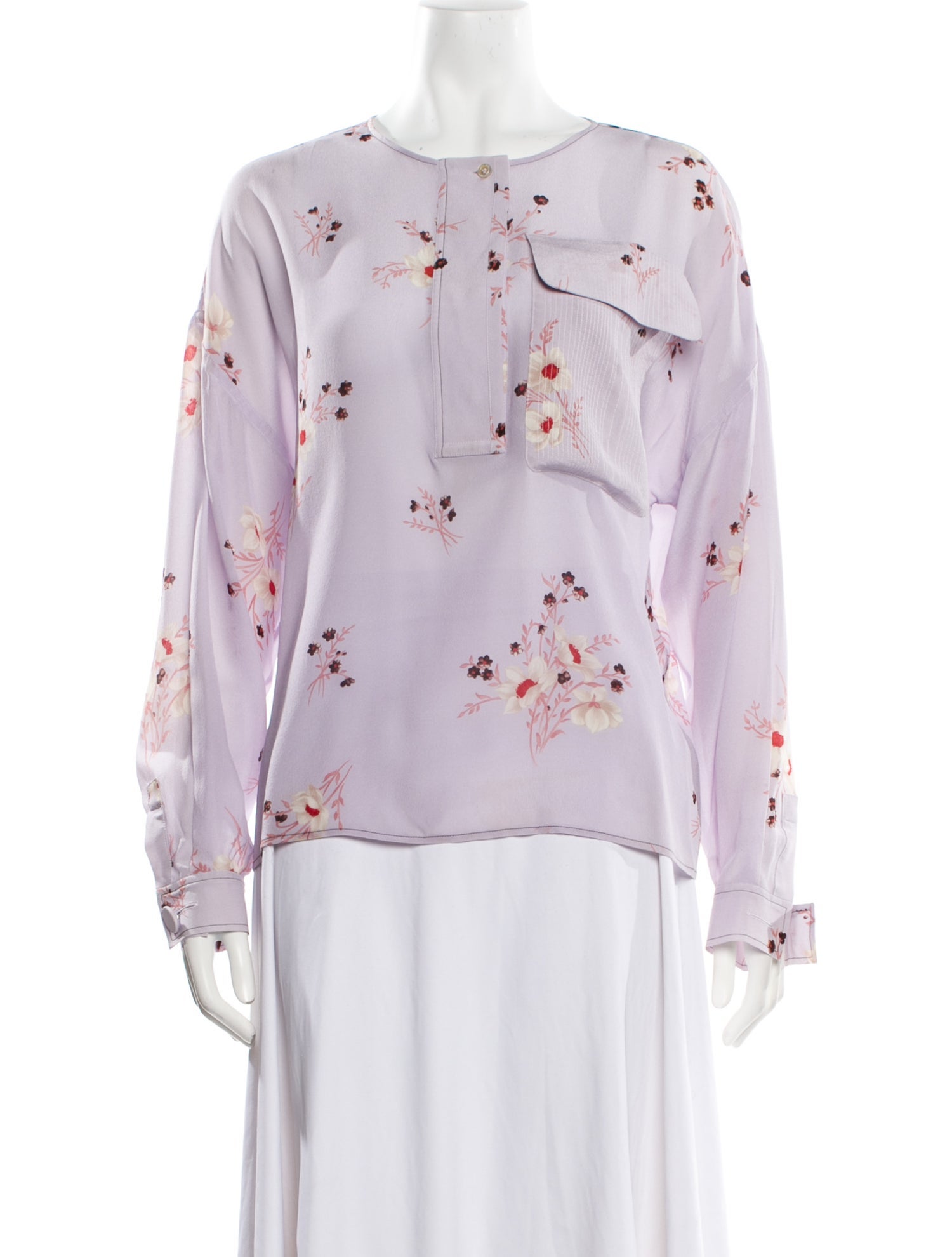 Nina Ricci Silk Floral Print Blouse