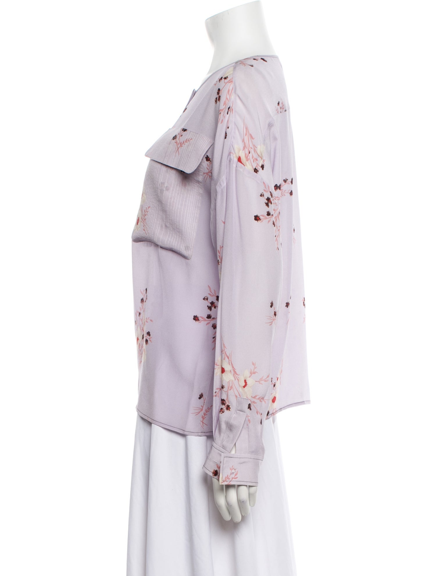 Nina Ricci Silk Floral Print Blouse