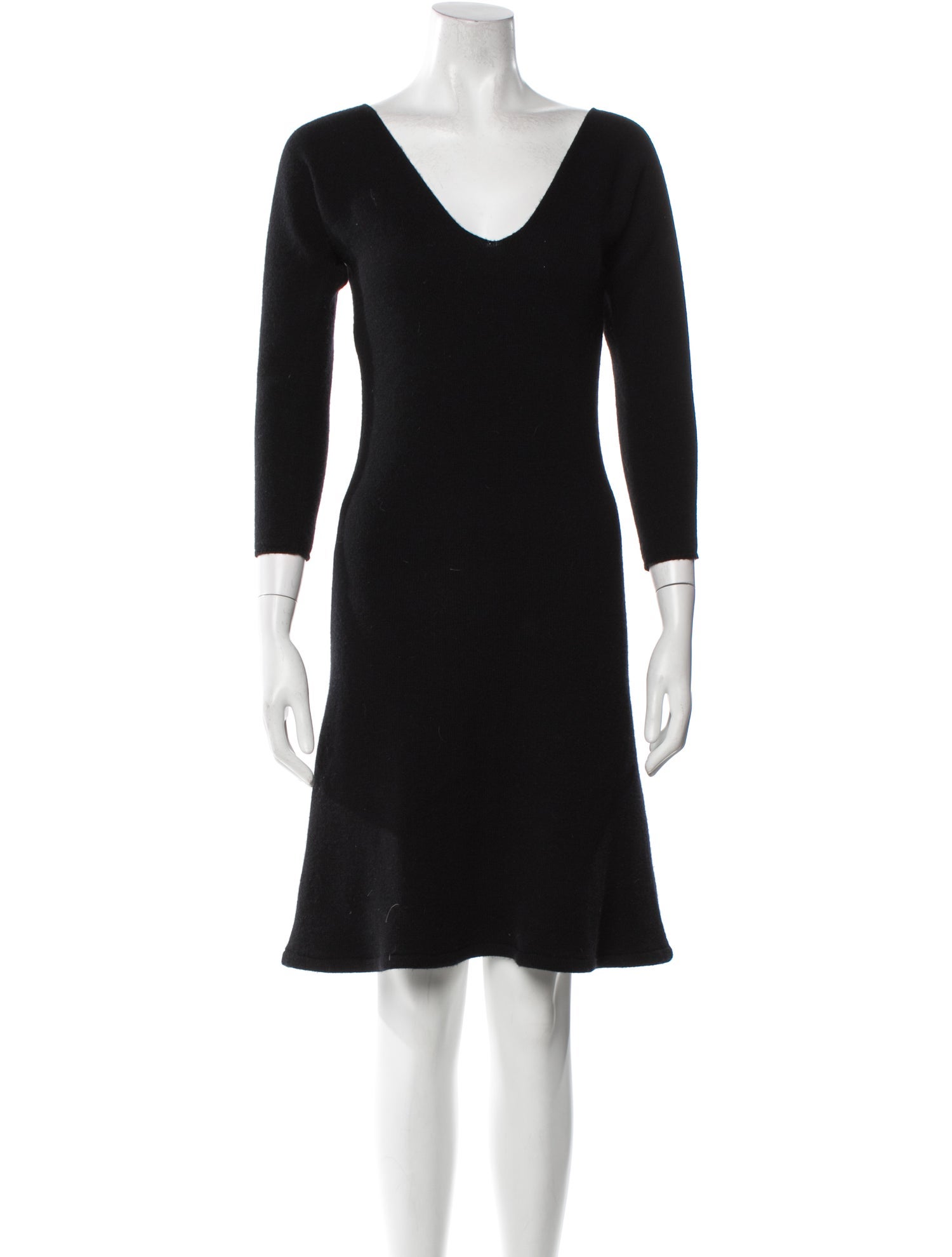 Nina Ricci V-Neck Knee-Length Dress