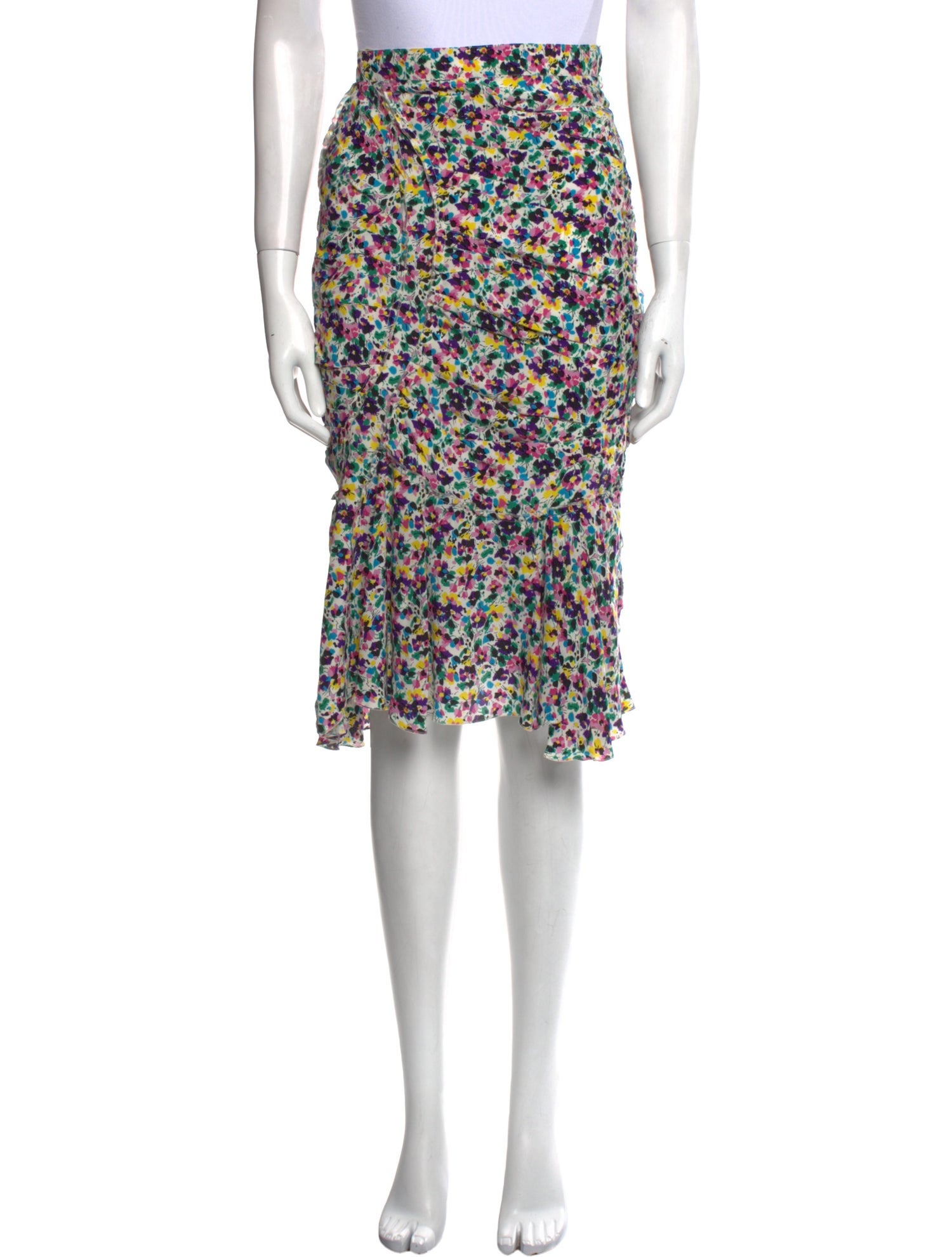 Nina Ricci Silk Knee-Length Skirt