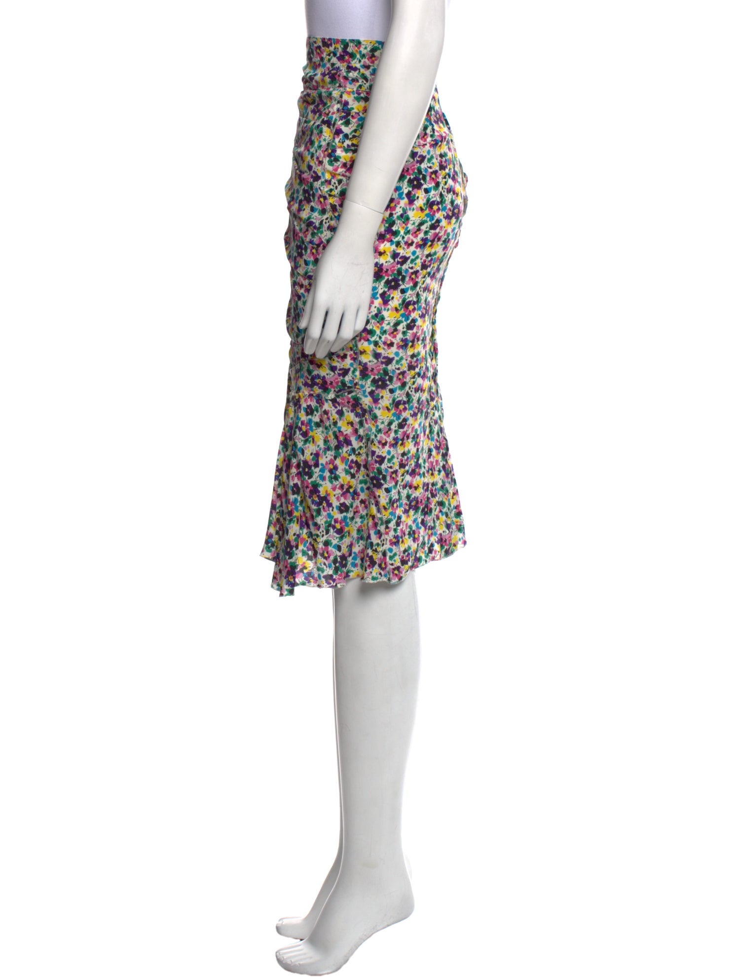 Nina Ricci Silk Knee-Length Skirt