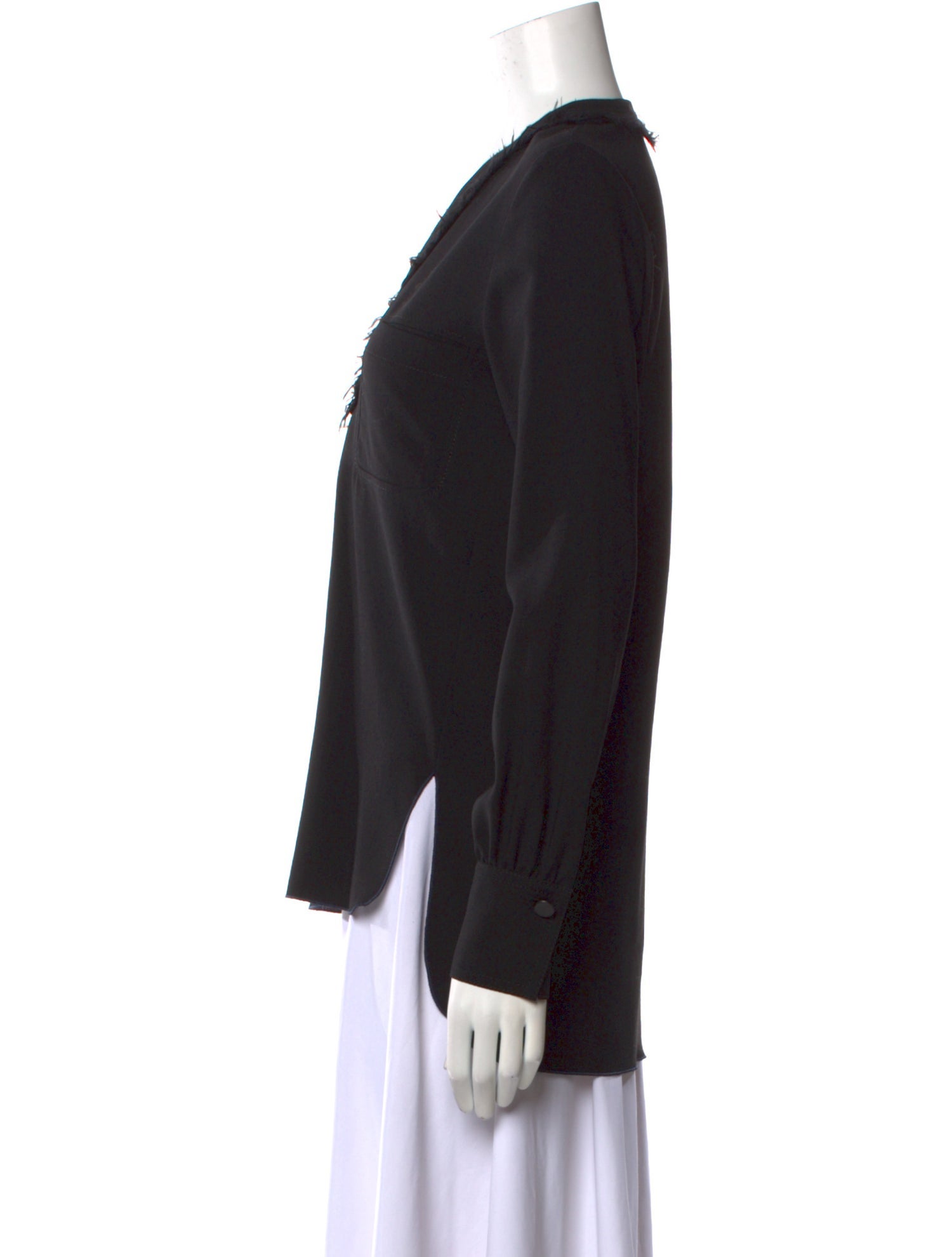 Nina Ricci Virgin Wool V-Neck Blouse