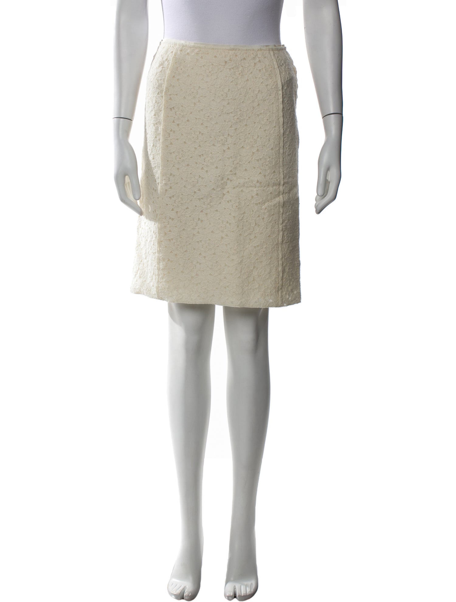 Nina Ricci Lace Trim Embellishment Knee-Length Skirt