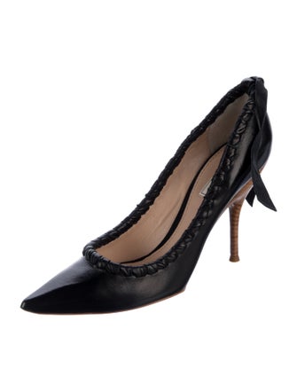 Nina Ricci Leather Whipstitch Trim Pumps
