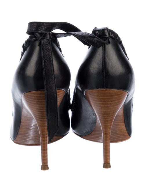 Nina Ricci Leather Whipstitch Trim Pumps