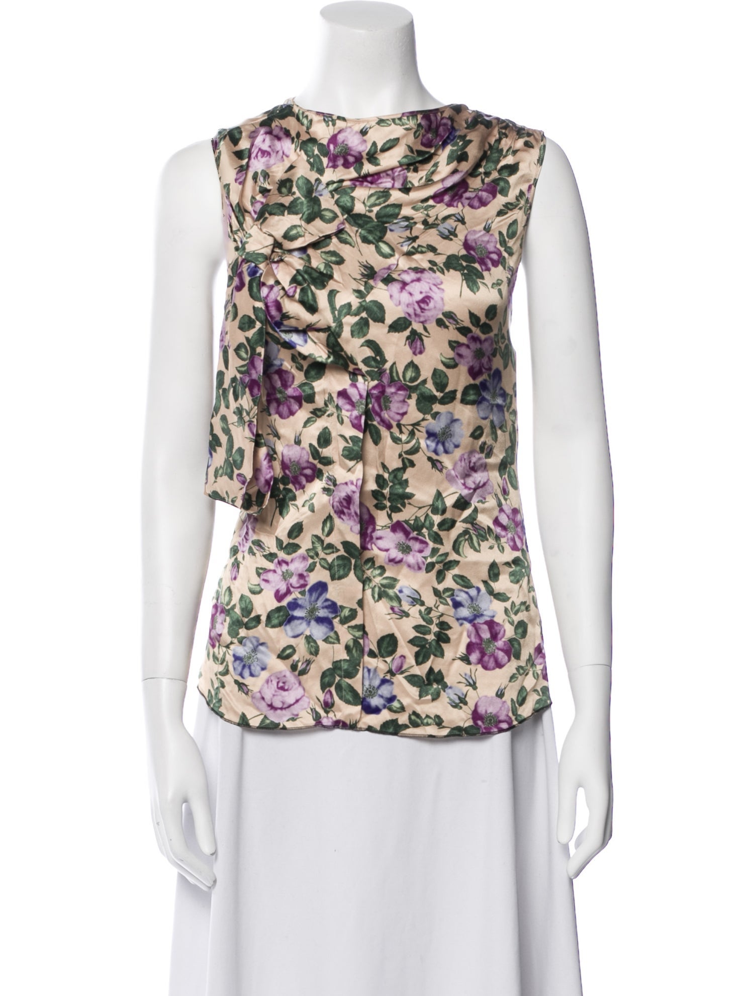 Nina Ricci Silk Floral Print Top