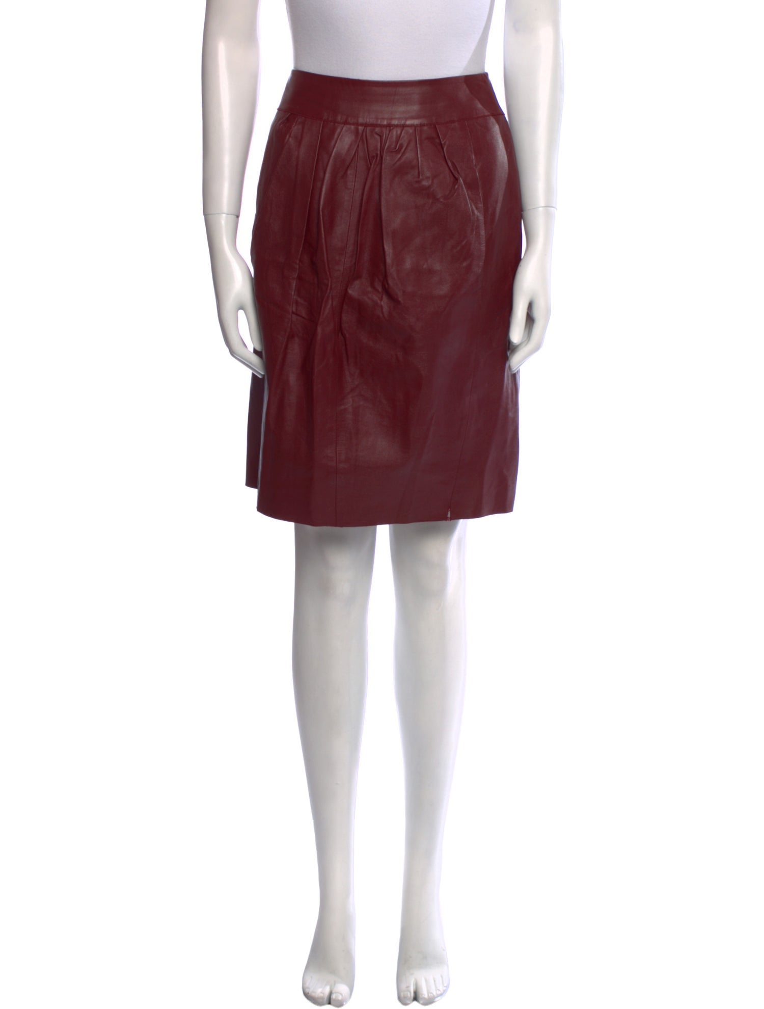 Nina Ricci Leather Knee-Length Skirt