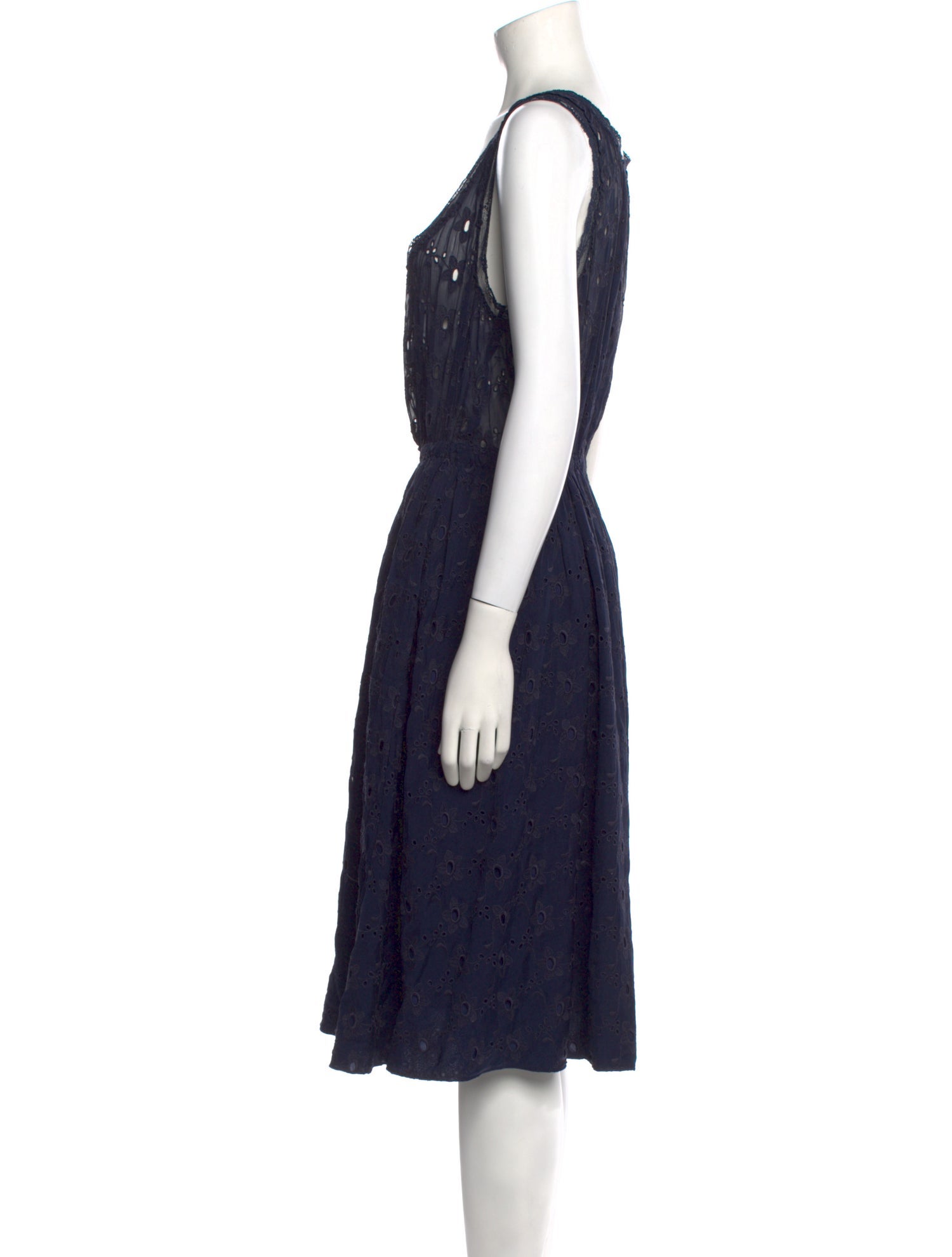 Nina Ricci Scoop Neck Midi Length Dress