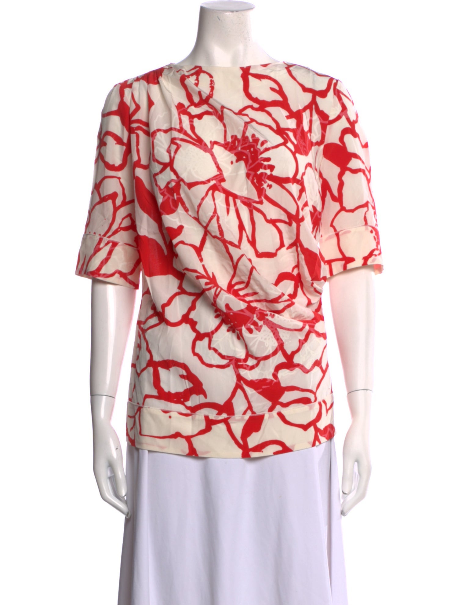 Nina Ricci Silk Floral Print Blouse
