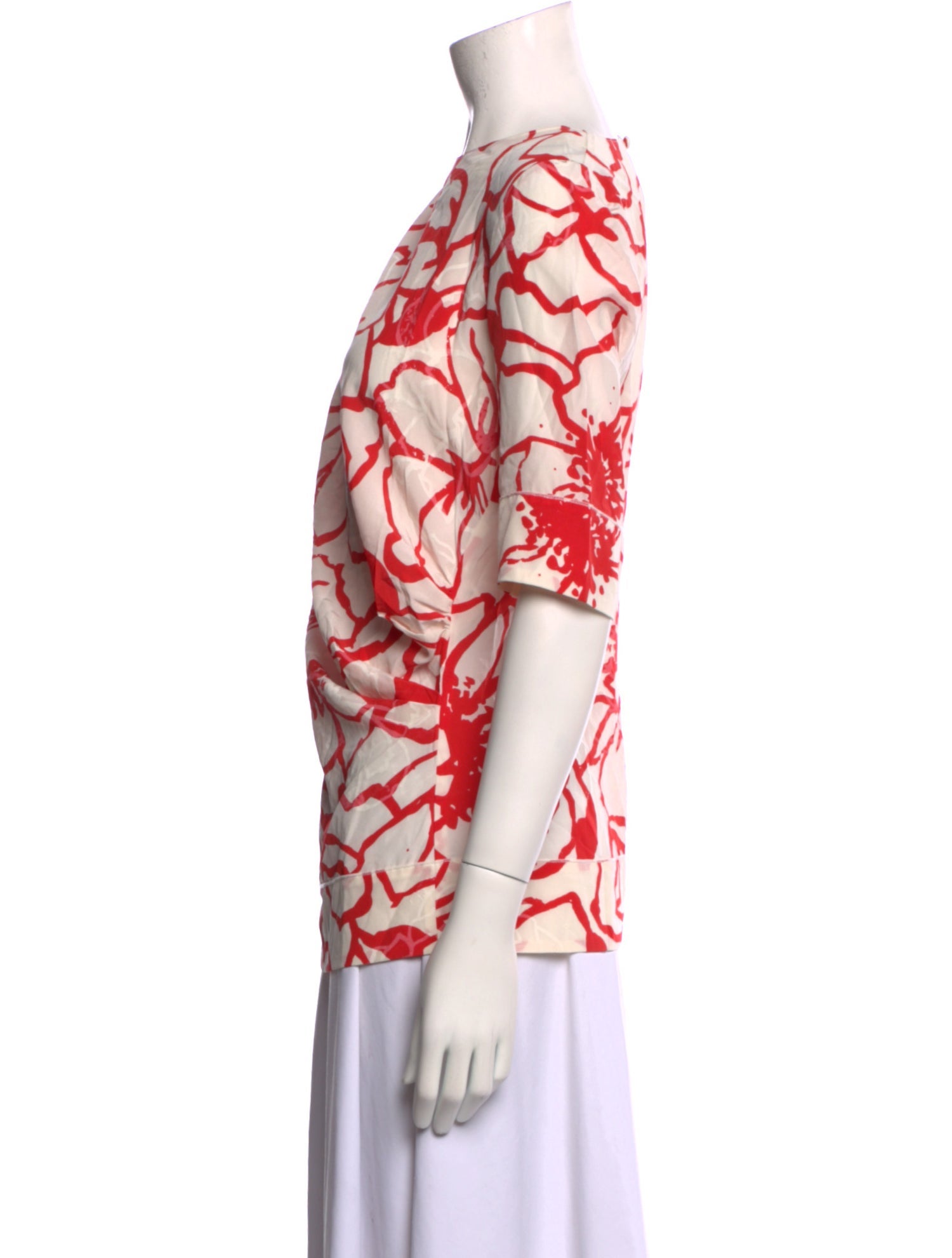 Nina Ricci Silk Floral Print Blouse