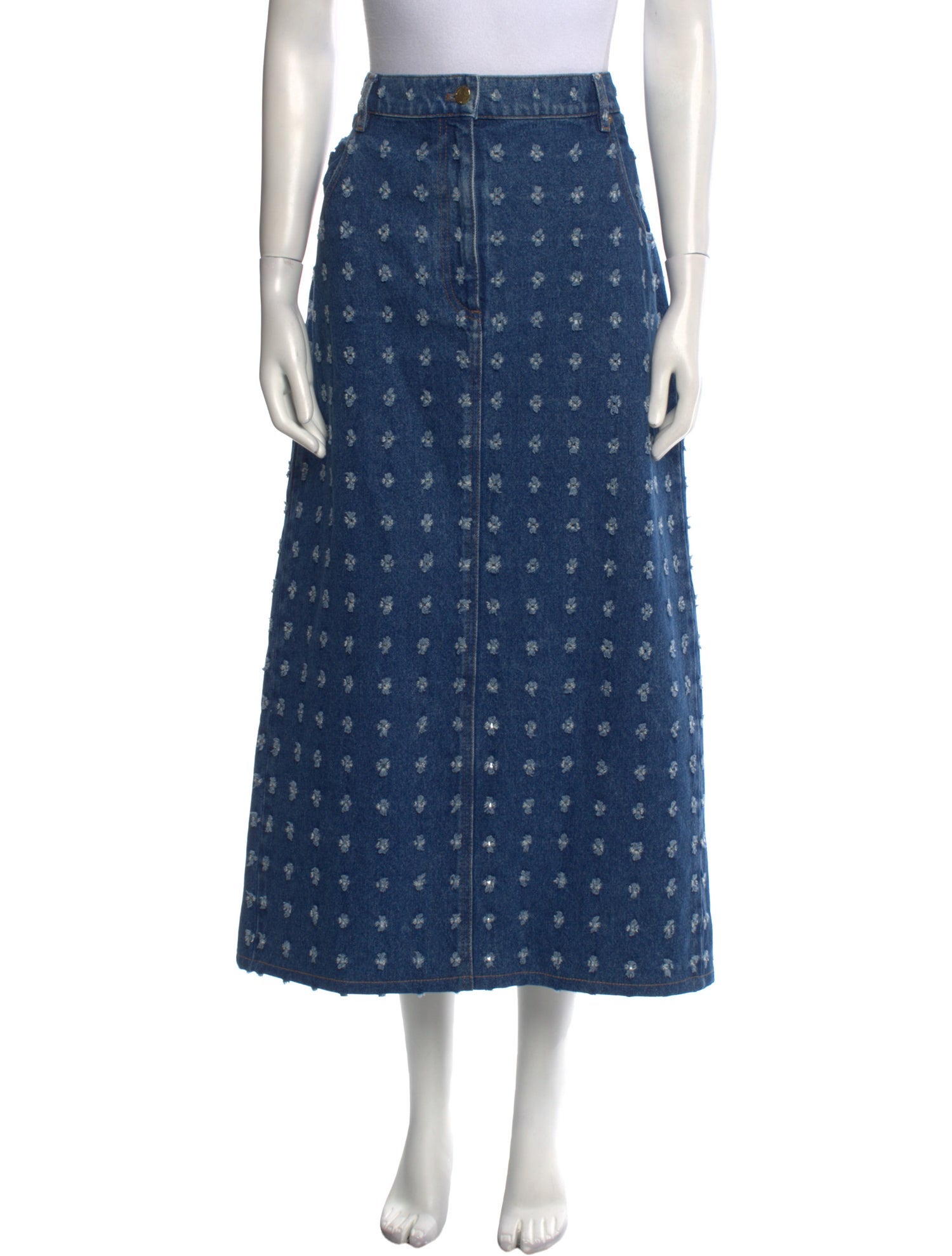 Nina Ricci Distressed Accents Midi Length Skirt