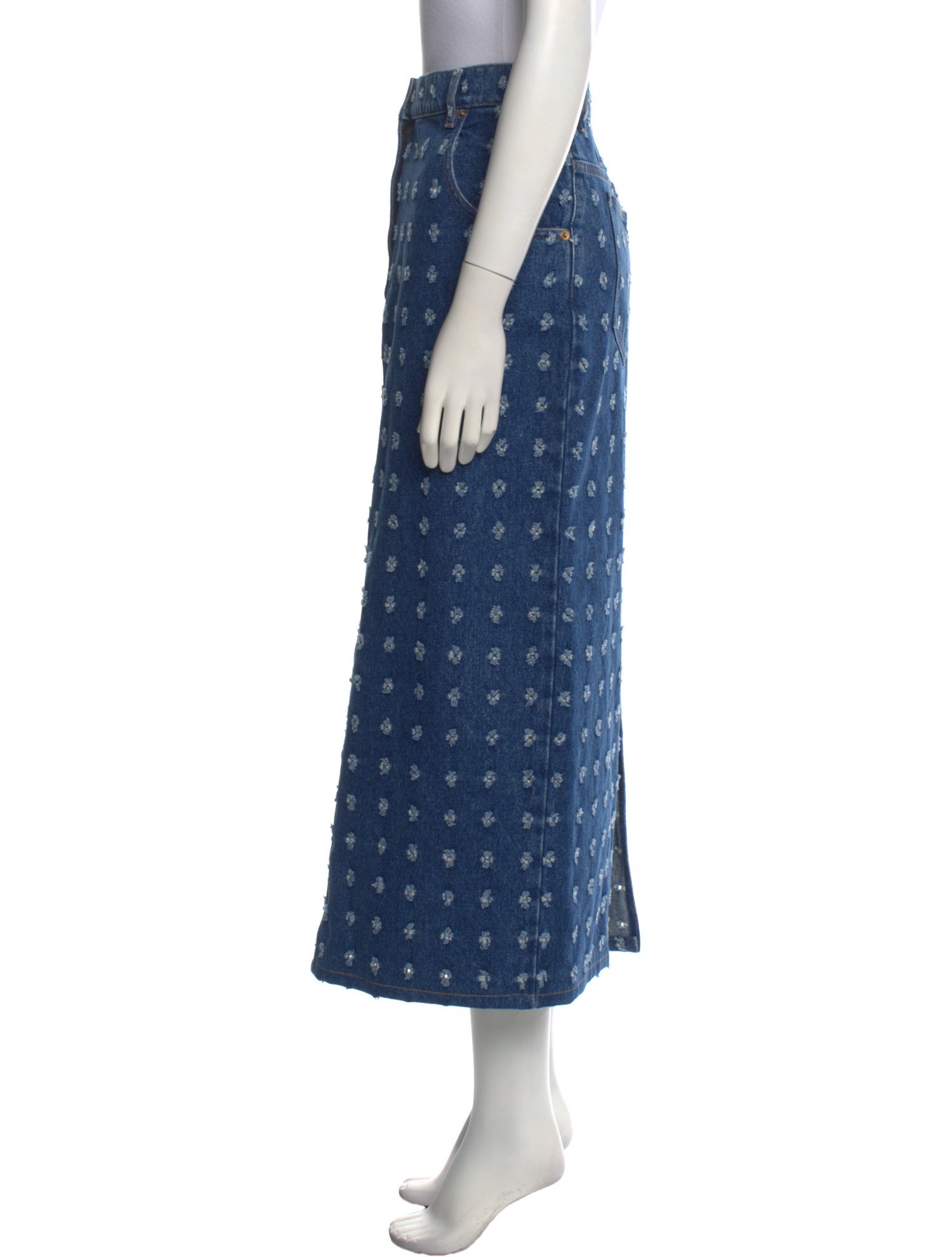 Nina Ricci Distressed Accents Midi Length Skirt