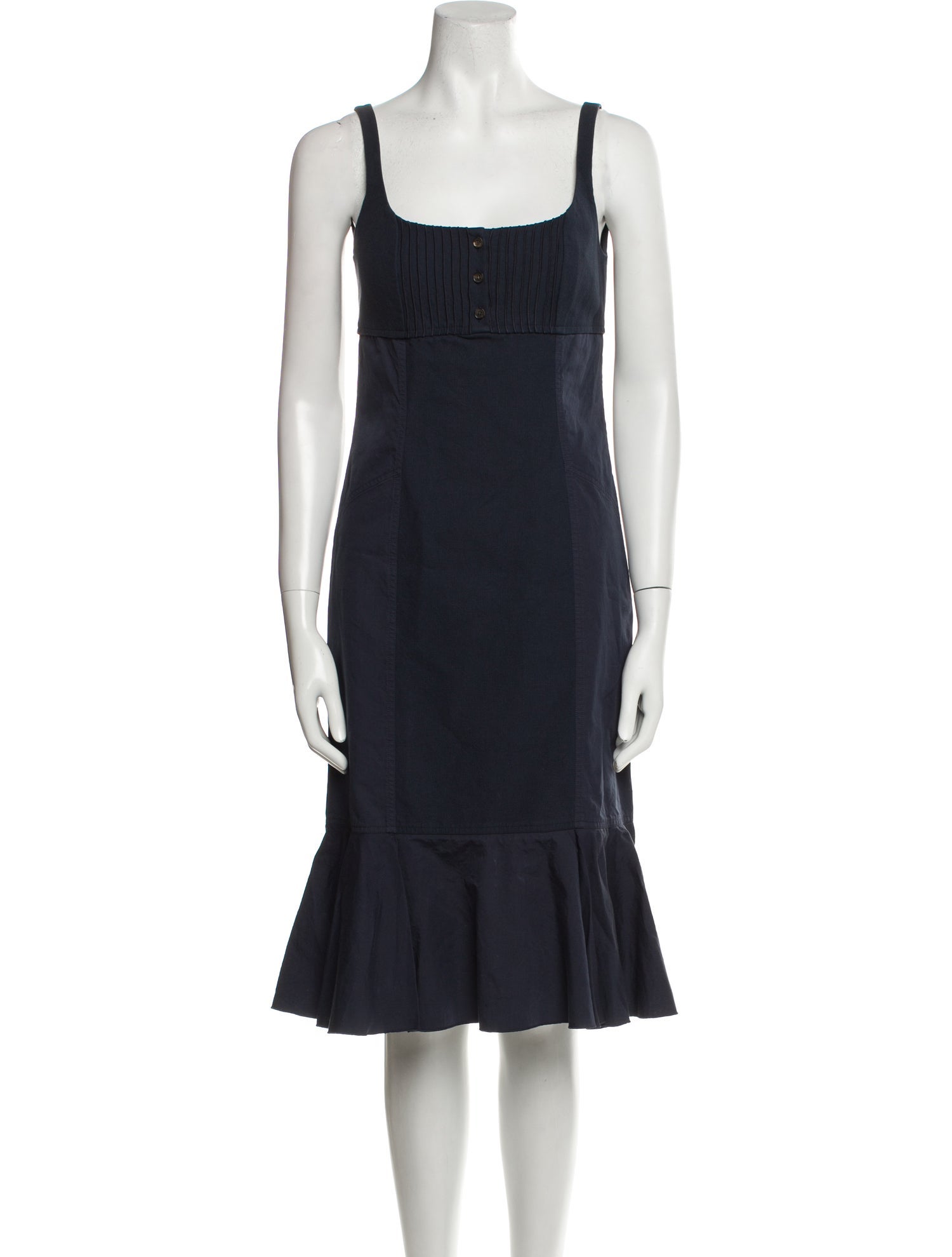 Nina Ricci Square Neckline Knee-Length Dress