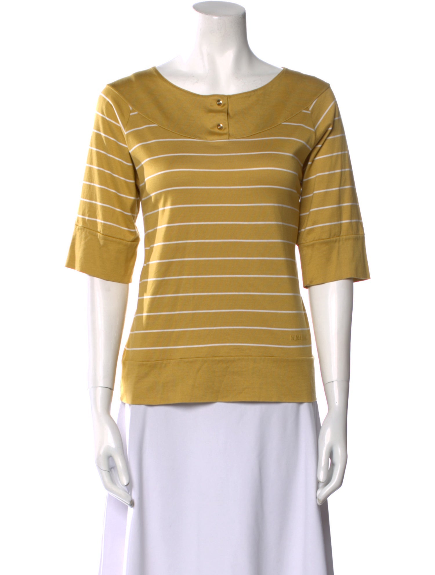 Nina Ricci Striped Scoop Neck T-Shirt