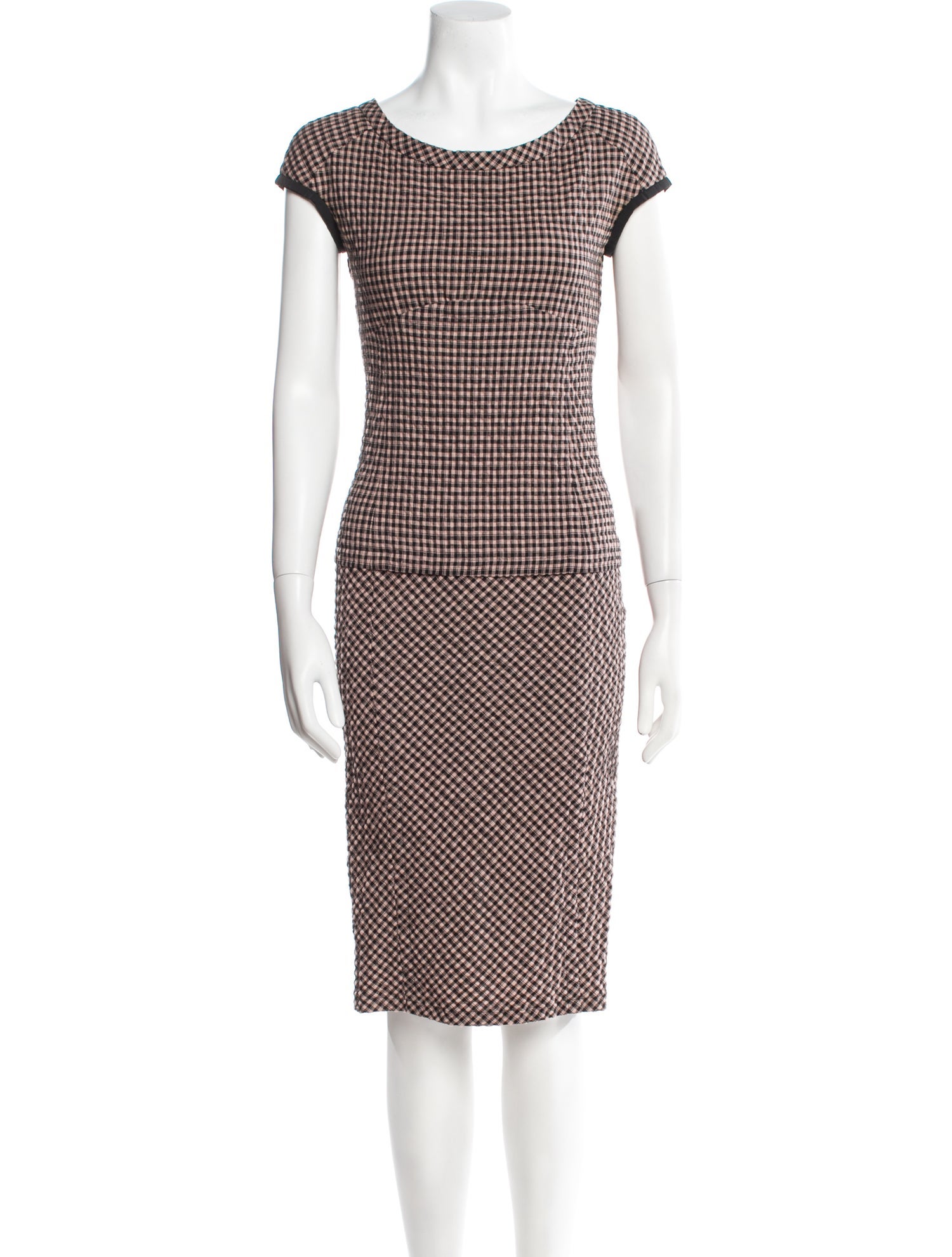 Nina Ricci Plaid Print Knee-Length Dress