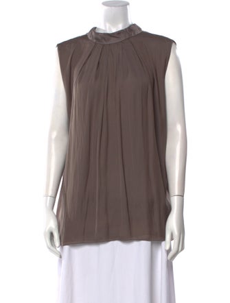 Nina Ricci Mock Neck Sleeveless Top
