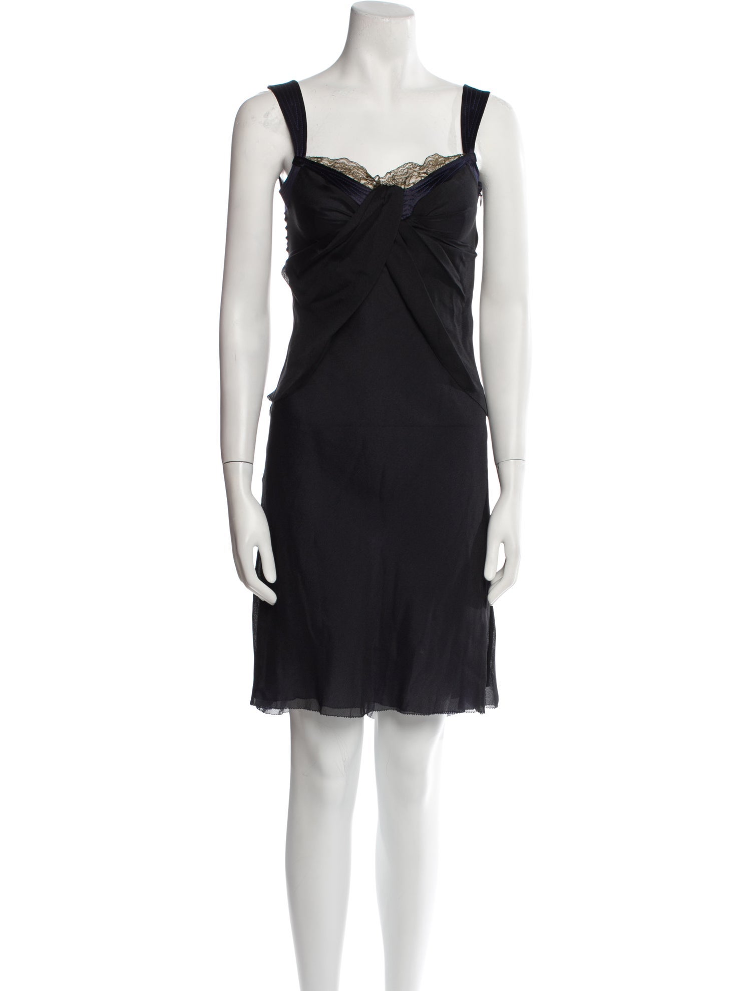 Nina Ricci Square Neckline Knee-Length Dress