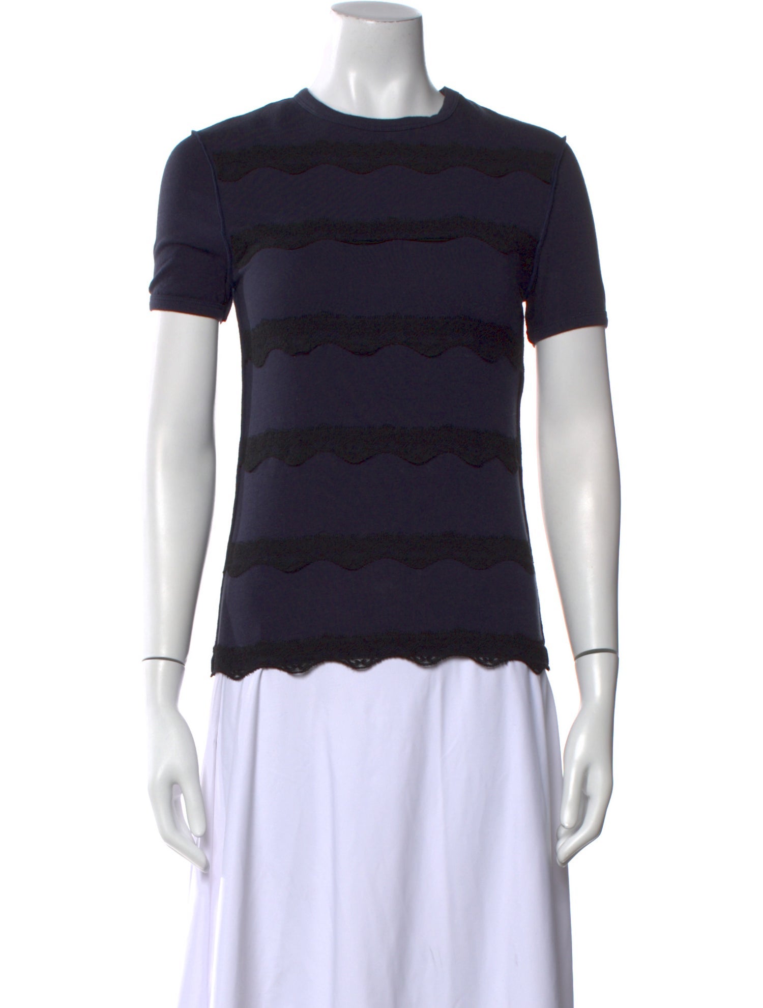 Nina Ricci Striped Crew Neck Top