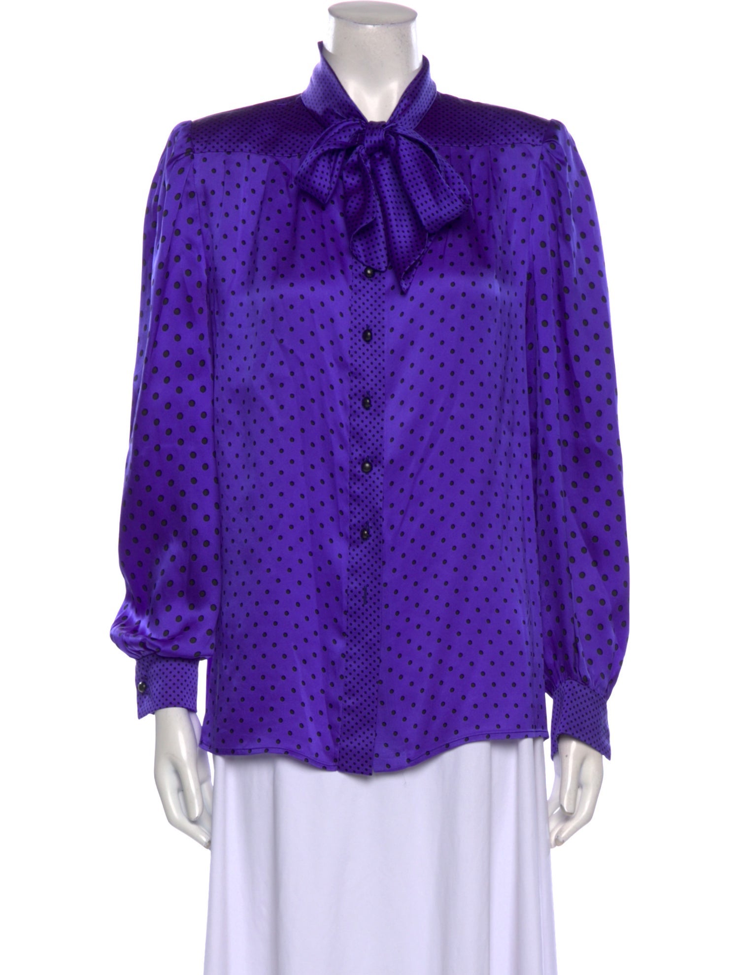 Nina Ricci Silk Polka Dot Print Blouse