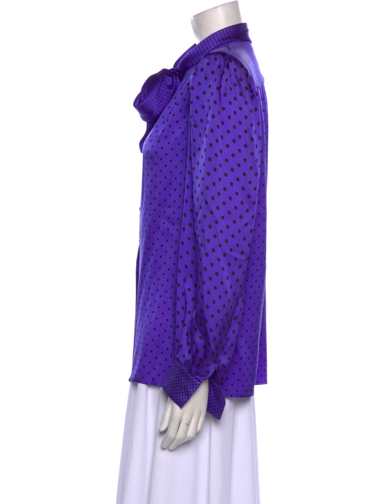 Nina Ricci Silk Polka Dot Print Blouse