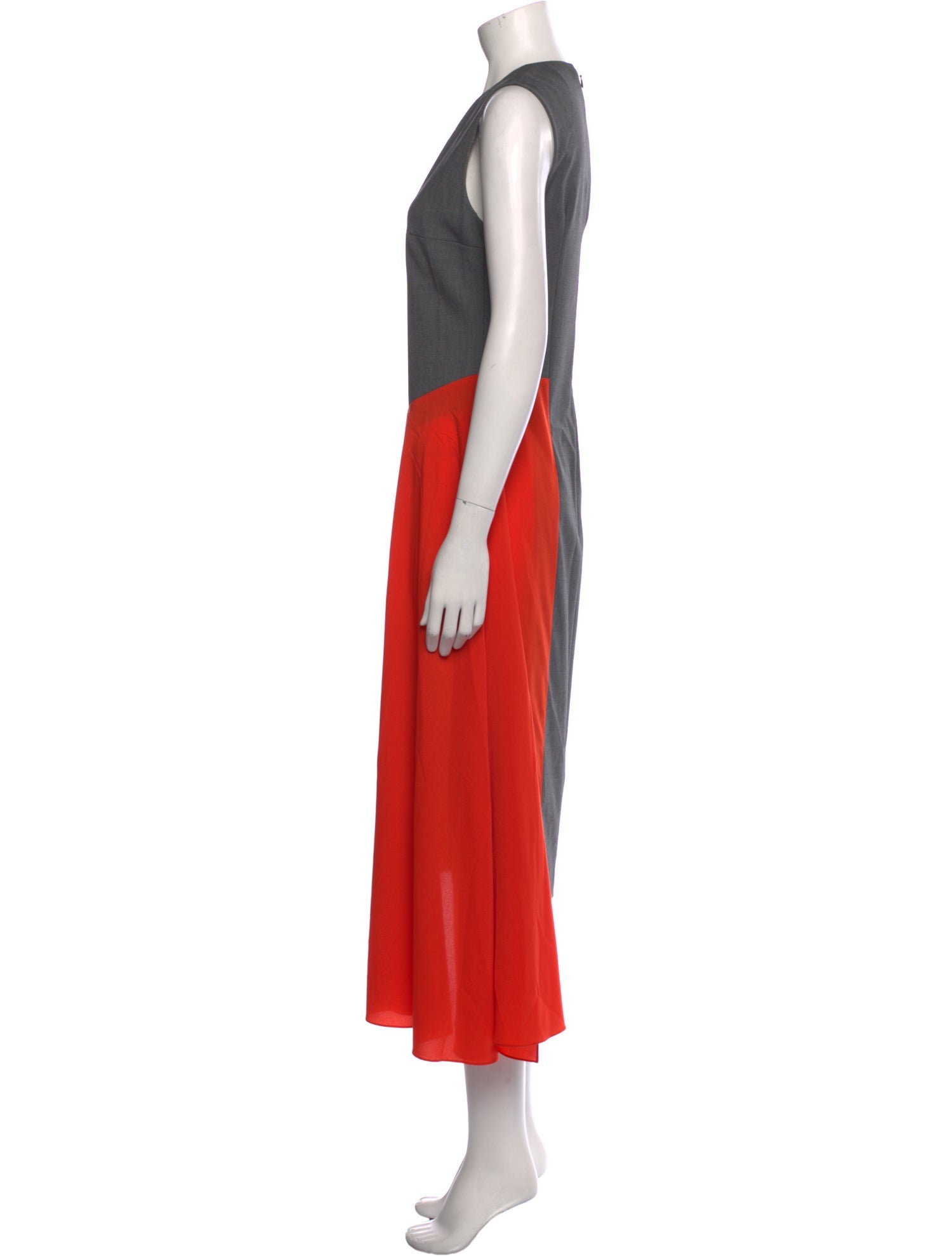 Nina Ricci Colorblock Pattern Midi Length Dress