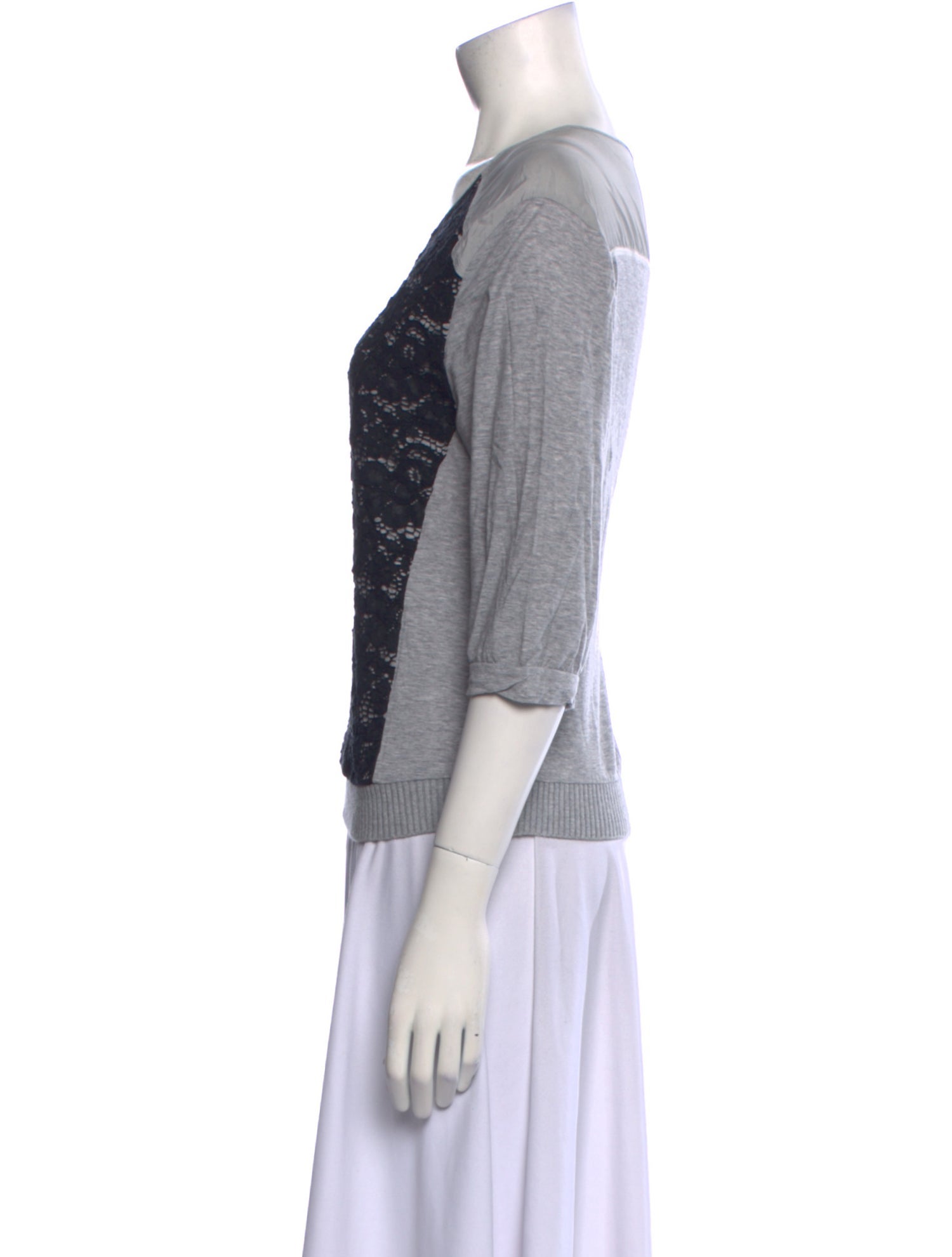 Nina Ricci Lace Pattern Scoop Neck Top